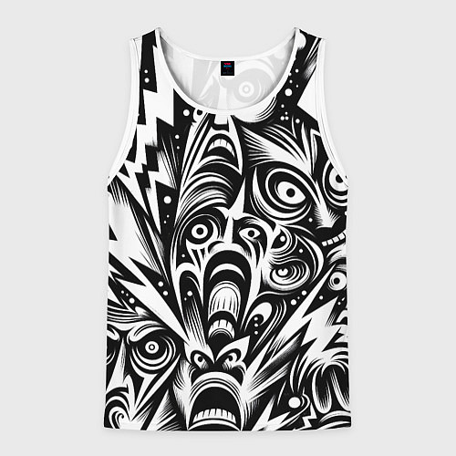 Мужская майка без рукавов Lightnings and faces - ai art fantasy / 3D-Белый – фото 1