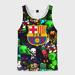 Мужская майка без рукавов Minecraft x barcelona fc