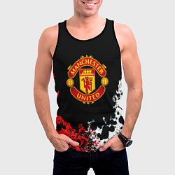 Майка-безрукавка мужская Манчестер Юнайтед краски абстрактные, цвет: 3D-черный — фото 2