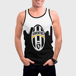 Майка-безрукавка мужская Juventus капли красок, цвет: 3D-черный — фото 2