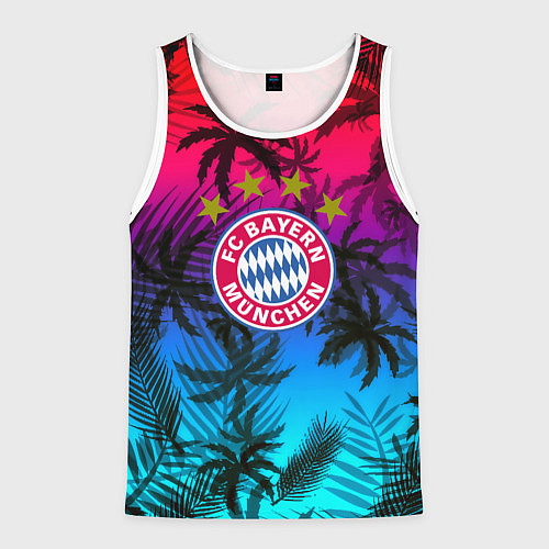 Мужская майка без рукавов Бавария Мюнхен неон тропики / 3D-Белый – фото 1