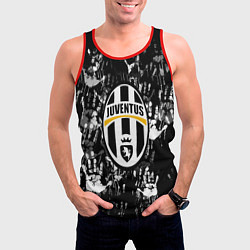 Майка-безрукавка мужская Ювентус текстура руки краски, цвет: 3D-красный — фото 2