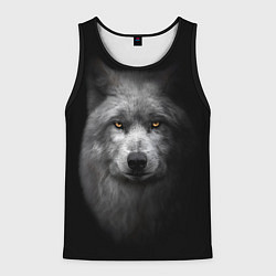 Мужская майка без рукавов Суровый волк с холодным нордическим взглядом