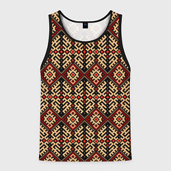 Мужская майка без рукавов Славянский вышивной орнамент макошь