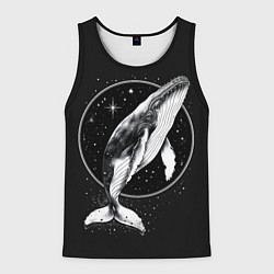 Мужская майка без рукавов Кит в звездном ореоле