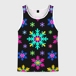 Мужская майка без рукавов Снежинки ретро