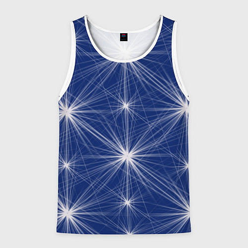 Мужская майка без рукавов Звезды на синем фоне / 3D-Белый – фото 1