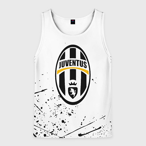 Мужская майка без рукавов Ювентус черные краски всплеск / 3D-Белый – фото 1