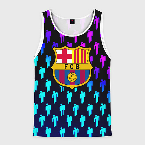 Мужская майка без рукавов Barcelona люди градиент неон / 3D-Белый – фото 1