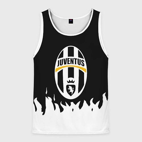 Мужская майка без рукавов Ювентус белый огонь текстура / 3D-Белый – фото 1