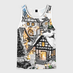Мужская майка без рукавов Объемные новогодние дома