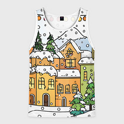 Мужская майка без рукавов Новогодний снегопад