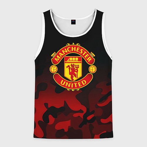Мужская майка без рукавов Манчестер Юнайтед камуфляж текстура / 3D-Белый – фото 1