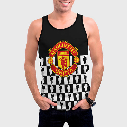Мужская майка без рукавов Манчестер Юнайтед люди паттерн / 3D-Черный – фото 3