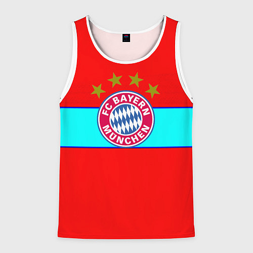 Мужская майка без рукавов Бавария Мюнхен полосы линии / 3D-Белый – фото 1