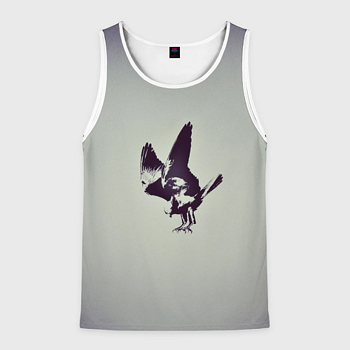 Мужская майка без рукавов Атакующий ястреб / 3D-Белый – фото 1