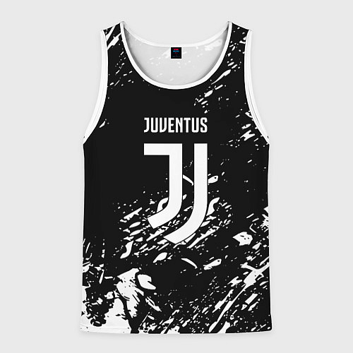 Мужская майка без рукавов Juventus белые штрихи красок / 3D-Белый – фото 1