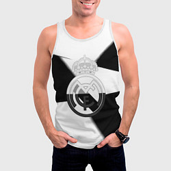 Майка-безрукавка мужская Реал Мадрид геометрия полосы, цвет: 3D-белый — фото 2