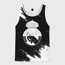 Мужская майка без рукавов Реал Мадрид черно белые краски