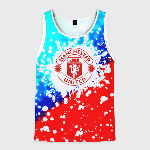 Мужская майка без рукавов Манчестер Юнайтед неон / 3D-Белый – фото 1