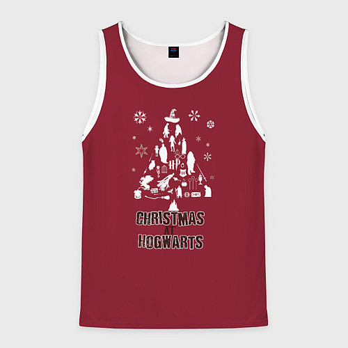 Мужская майка без рукавов Рождество в Хогвартс / 3D-Белый – фото 1