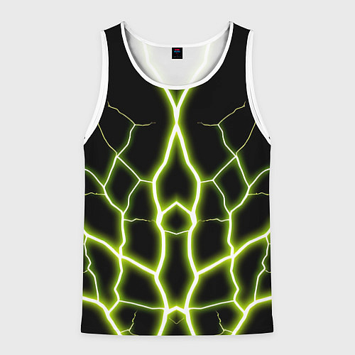 Мужская майка без рукавов Color green black / 3D-Белый – фото 1