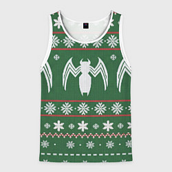 Майка-безрукавка мужская Рождественский свитер Венома, цвет: 3D-белый