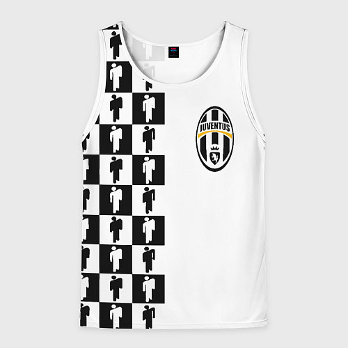 Мужская майка без рукавов Ювентус паттерн люди / 3D-Белый – фото 1