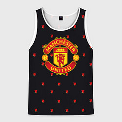 Майка-безрукавка мужская Манчестер Юнайтед розы текстура, цвет: 3D-белый