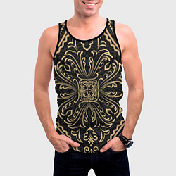 Майка-безрукавка мужская Орнамент славянский позолота, цвет: 3D-черный — фото 2