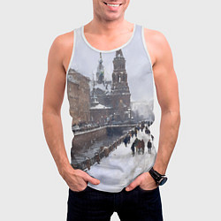 Майка-безрукавка мужская Санкт-Петербург зима, цвет: 3D-белый — фото 2