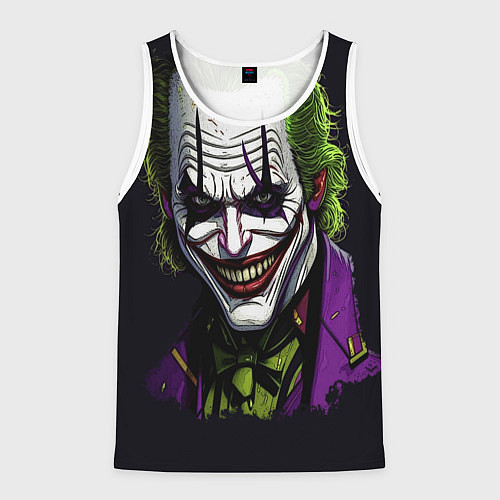 Мужская майка без рукавов Улыбающийся Джокер / 3D-Белый – фото 1