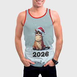 Майка-безрукавка мужская Уставшая лошадка 2026, цвет: 3D-красный — фото 2