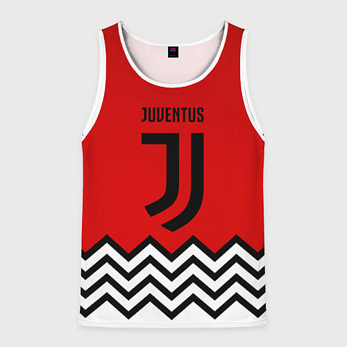 Мужская майка без рукавов Ювентус полосы спорт / 3D-Белый – фото 1