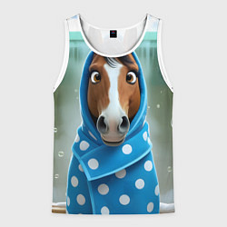 Мужская майка без рукавов Конь в полотенце