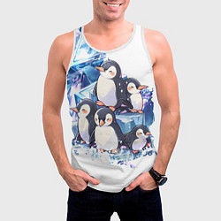 Майка-безрукавка мужская Пингвины и лёд, цвет: 3D-белый — фото 2