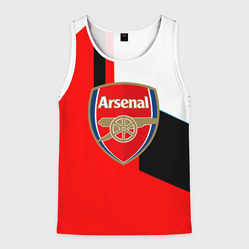 Мужская майка без рукавов Арсенал геометрия спорт / 3D-Белый – фото 1