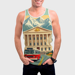 Майка-безрукавка мужская Классика у подножия гор, цвет: 3D-белый — фото 2