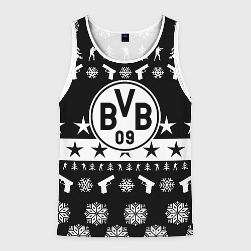 Мужская майка без рукавов Borussia x counter strike / 3D-Белый – фото 1
