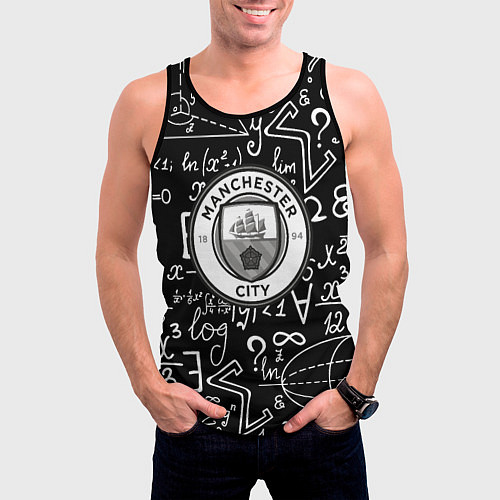 Мужская майка без рукавов Манчестер сити математика / 3D-Черный – фото 3