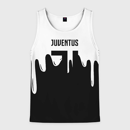 Мужская майка без рукавов Ювентус жидкие краски / 3D-Белый – фото 1