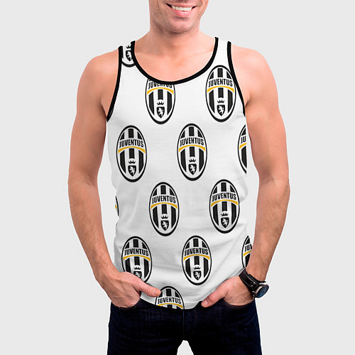 Мужская майка без рукавов Juventus Pattern / 3D-Черный – фото 3