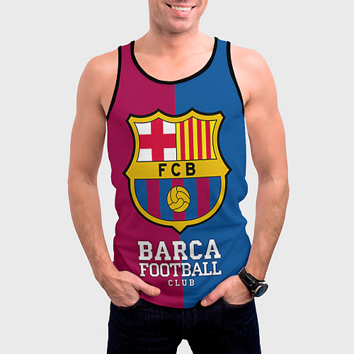 Мужская майка без рукавов Barca Football / 3D-Черный – фото 3