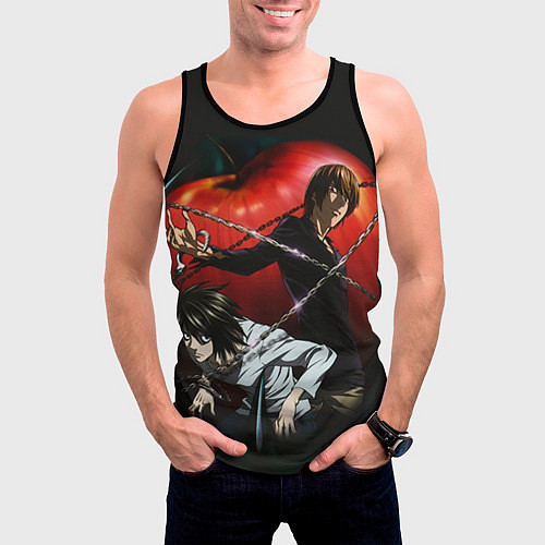 Мужская майка без рукавов Тетрадь смерти / 3D-Черный – фото 3