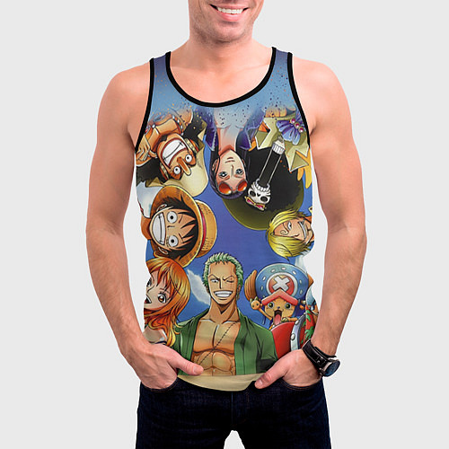 Мужская майка без рукавов One Piece / 3D-Черный – фото 3