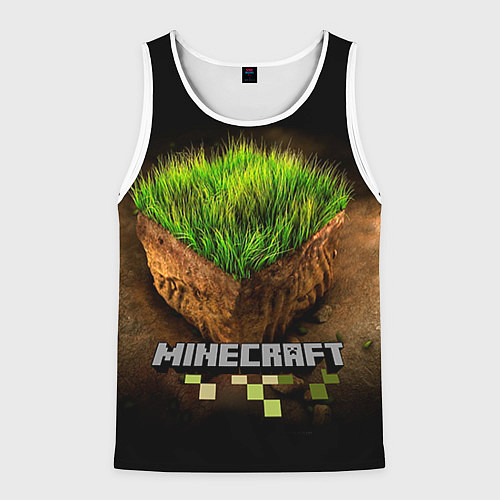 Мужская майка без рукавов Майнкрафт / 3D-Белый – фото 1