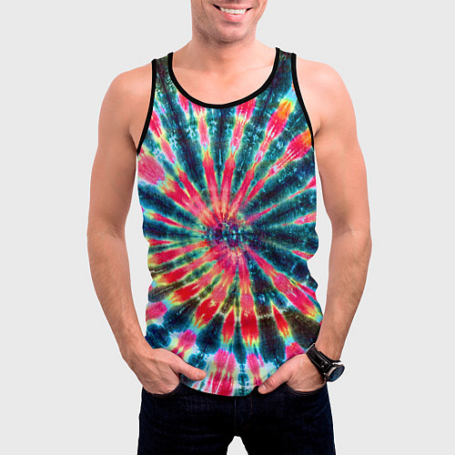 Мужская майка без рукавов Tie dye / 3D-Черный – фото 3