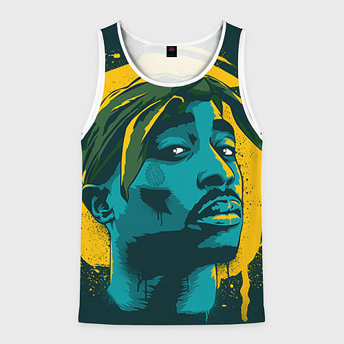 Мужская майка без рукавов 2Pac Shakur / 3D-Белый – фото 1