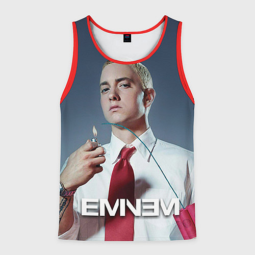 Мужская майка без рукавов Eminem Fire / 3D-Красный – фото 1