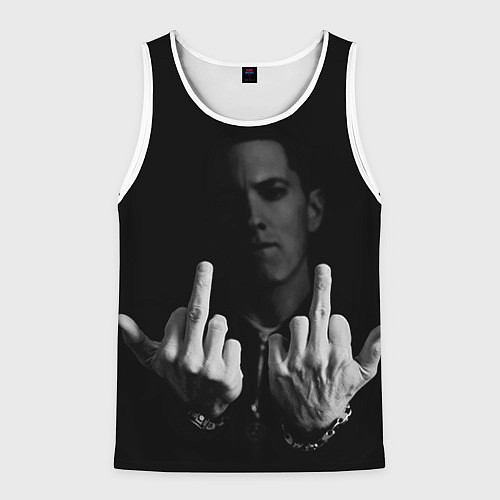 Мужская майка без рукавов Eminem Fuck / 3D-Белый – фото 1